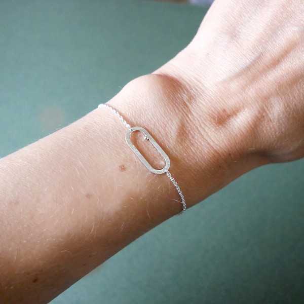 Minimalistische Regenperle verstellbarer Armband aus recyceltem 925er Silber