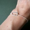 Minimalistische 24 Karat Regenperle verstellbarer Armband aus recyceltem 925er Silber