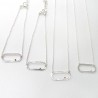 Boucles d'oreilles pendantes en argent 925 recyclé minimaliste réglable ovale Perle de Pluie
