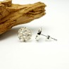 Petites boucles d'oreilles en argent 925 Litchi made in France