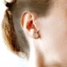 Boucles d'oreilles puces en argent 925 Litchi fabriquées en France
