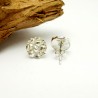 Boucles d'oreilles puces en argent 925 Litchi faites main en France