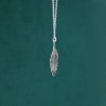 Large, fine and minimalist Ginko pendant in 925 silver for women