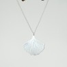 Großer, feiner und minimalistischer 925er Silber Ginko Anhänger für Damen