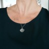 Großer, feiner und minimalistischer 925er Silber Ginko Anhänger für Damen