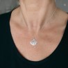 Grand pendentif argent 925 Ginko fin et minimaliste pour femme