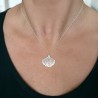 Grand pendentif argent 925 Ginko fin et minimaliste pour femme