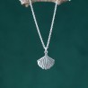 Petit pendentif argent 925 Ginko fin et minimaliste pour femme