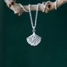 Petit pendentif argent 925 Ginko fin et minimaliste pour femme