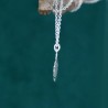 Petit pendentif argent 925 Ginko fin et minimaliste pour femme Accu...