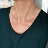 Petit pendentif argent 925 Ginko fin et minimaliste pour femme