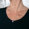 Petit pendentif argent 925 Ginko fin et minimaliste pour femme