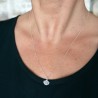 Kleiner, feiner und minimalistischer 925er Silber Ginko Anhänger für Damen