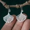 Ginko Große, leichte Tropfenohrringe aus recyceltem 925er Silber für Damen