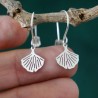 Small ang light Ginko drop earrings in recycled 925 silver for women