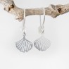 Small ang light Ginko drop earrings in recycled 925 silver for women