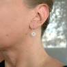 Small ang light Ginko drop earrings in recycled 925 silver for women