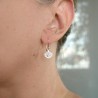 Petites boucles d'oreilles pendantes Ginko en argent 925 recyclé légères pour femme