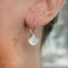 Petites boucles d'oreilles pendantes Ginko en argent 925 recyclé légères pour femme