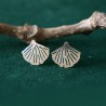 Petites boucles d'oreilles puces Ginko en argent 925 recyclé fines pour femme