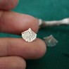 Small Ginko stud earrings in recycled 925 silver for women