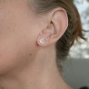 Small Ginko stud earrings in recycled 925 silver for women