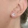 Small Ginko stud earrings in recycled 925 silver for women