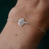 Bracelet argent 925 Ginko fin et minimaliste pour femme