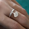 Adjustable 925 Silver Ginkgo Leaf Ring for Women