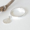 Verstellbarer Ginkgoblatt Ring aus 925er recyceltes Silber für Damen