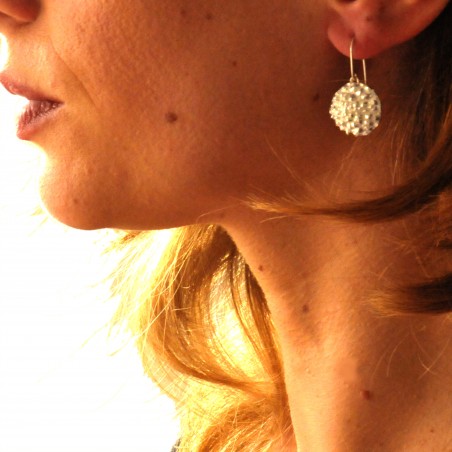 Boucles d'oreilles pour femme Litchi en argent 925 made in France