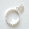 Verstellbarer Ginkgoblatt Ring aus 925er recyceltes Silber für Damen
