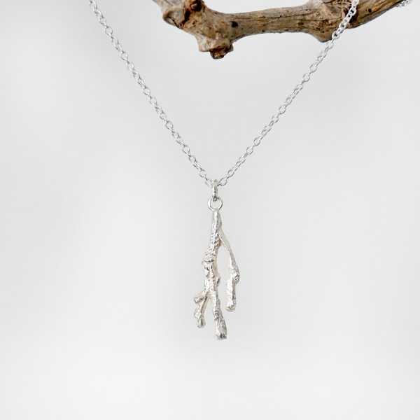 Small branch pendant in recycled 925 Small branch pendant in recycled 925 silversilver