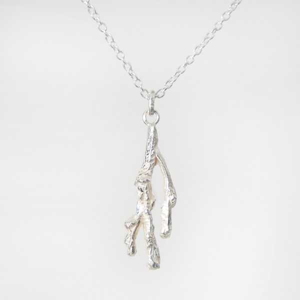 Pendentif brindille en argent 925 recyclé