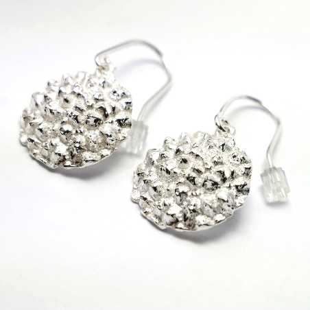 Litchi sterling silver earrings handmade