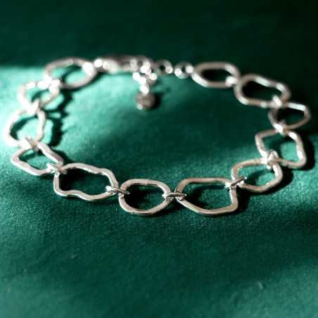 Großes Maya-Wolkenarmband aus recyceltem 925er Silber verstellbar