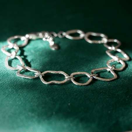 Großes Maya-Wolkenarmband aus recyceltem 925er Silber verstellbar