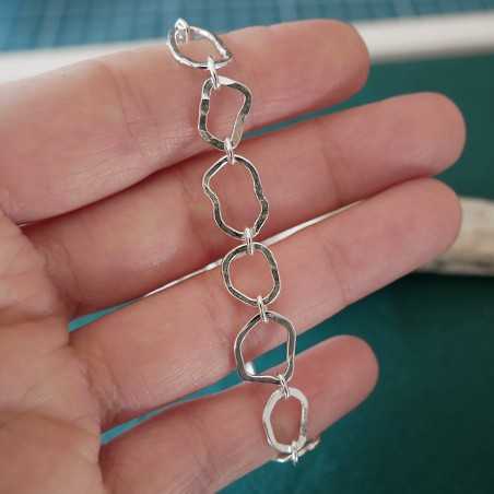 Großes Maya-Wolkenarmband aus recyceltem 925er Silber verstellbar