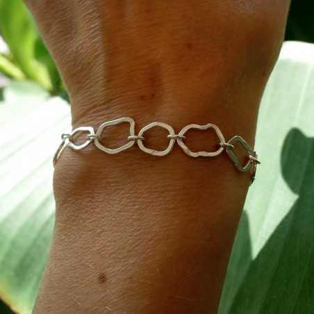 Großes Maya-Wolkenarmband aus recyceltem 925er Silber verstellbar