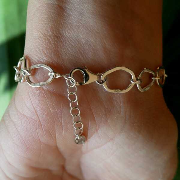 Großes Maya-Wolkenarmband aus recyceltem 925er Silber verstellbar