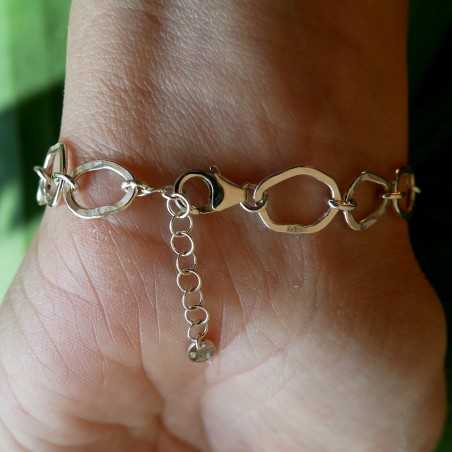 Großes Maya-Wolkenarmband aus recyceltem 925er Silber verstellbar