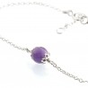 Verstellbares und minimalistisches Armband aus echtem Amethyst aus massivem 925er Silber