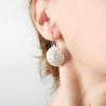 Grandes boucles d'oreilles Litchi en argent massif 925 made in France