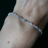 Aquamarin-Rosenkranz-Armband mit 3 mm großen facettierten Perlen und 925er Silber, minimalistisch und verstellbar