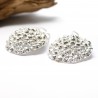 Boucles d'oreilles texturées Litchi en argent 925 fabriquées en France