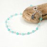 Amazonite rosary chain bracelet with 3mm faceted beads and 925 silver, minimalist and adjustable