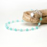Amazonite rosary chain bracelet with 3mm faceted beads and 925 silver, minimalist and adjustable