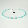 Amazonite rosary chain bracelet with 3mm faceted beads and 925 silver, minimalist and adjustable