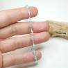 Bracelet chaine rosaire amazonite perles 3 mm facettées et argent 925 minimalistes et réglable