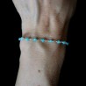 Amazonite rosary chain bracelet with 3mm faceted beads and 925 silver, minimalist and adjustable